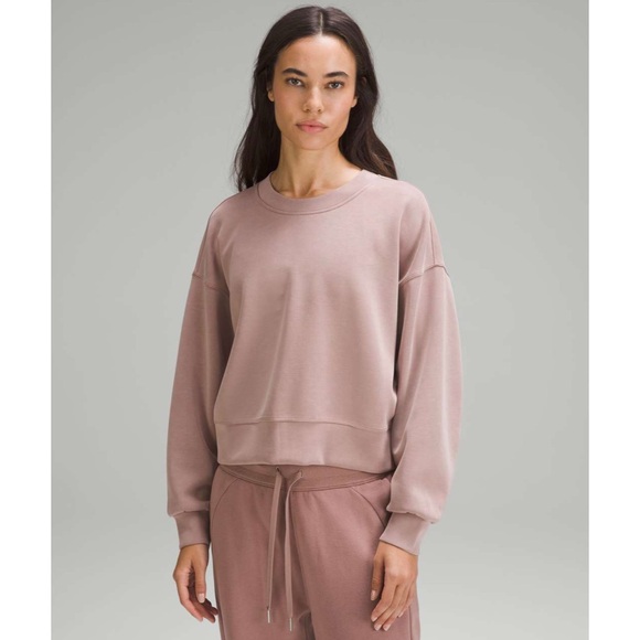 NWOT Lululemon Softstreme Perfectly Oversized Cropped Crew Twilight Rose Size 0 - Picture 4 of 7